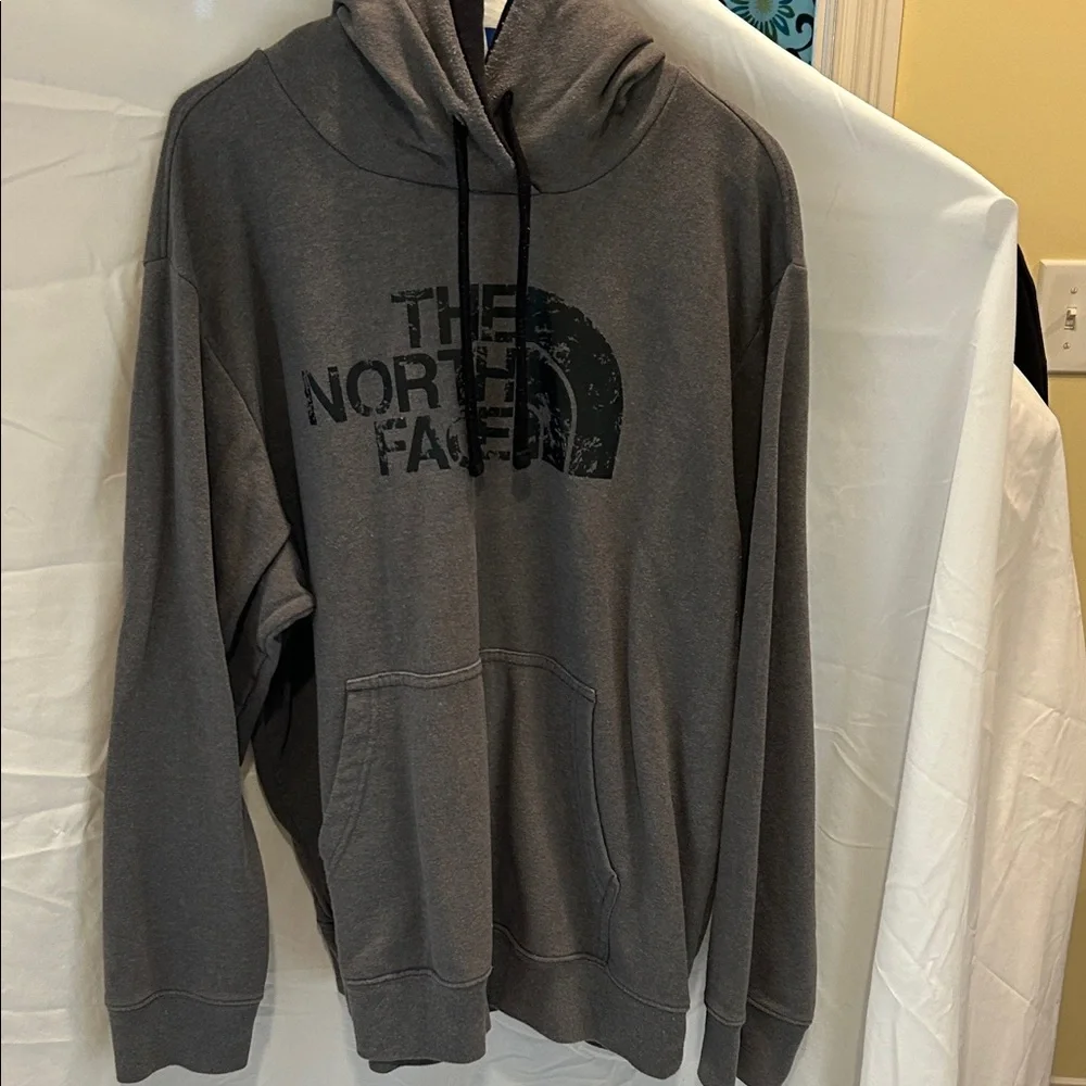 The North Face Gray Hoodie with Black Logo
